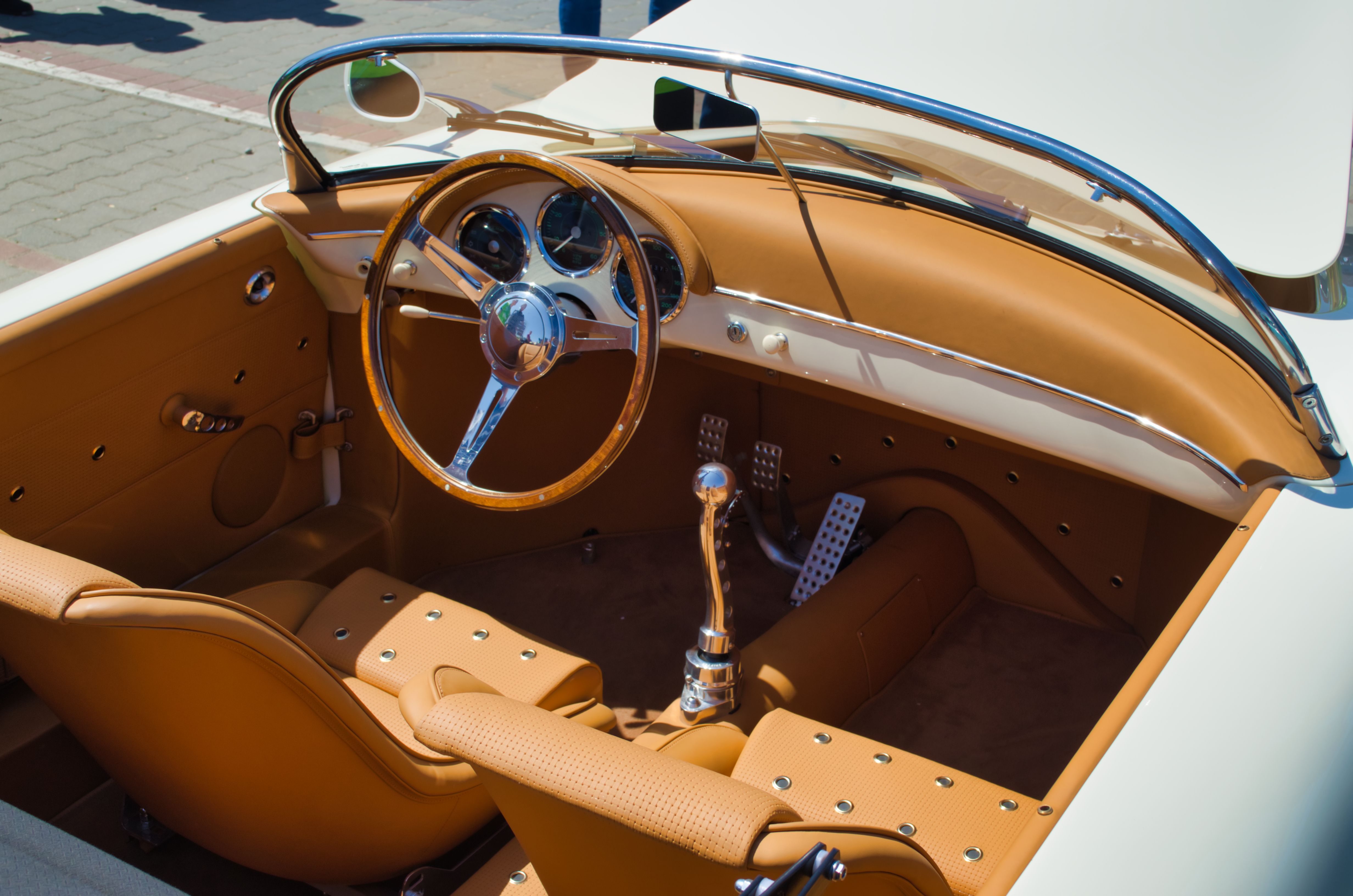 Classic vehicle interior restoration in progress